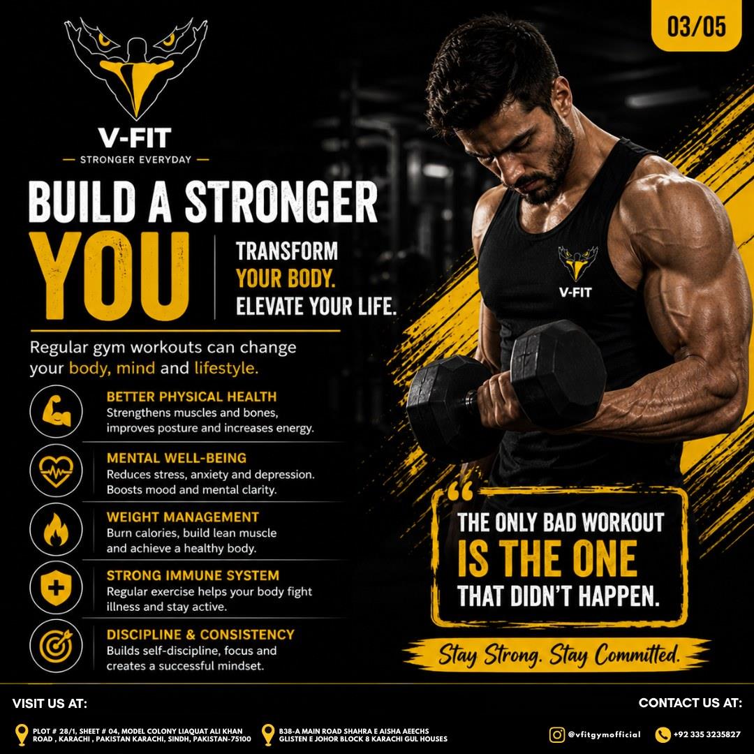 V-Fit Gym training poster